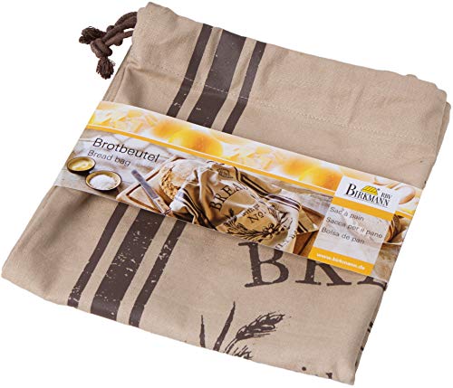 Birkmann Bread Bag Freshly Baked, Cotton, Brown, 38 x 45 x 1 cm