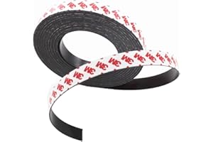 HOTMNTY Self-Adhesive Metal Tape, Magnetic Tape, Self-Adhesive Magnetic Strip, Metal Tape, Magnetic Strip, Self-Adhesive Magnetic Tape, for Metallic Items, Magnetic Strips Can Be Cut to Size, 15 mm x 2 m