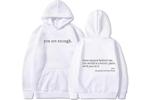 YINGKE Women's Dear Person Behind Me Print Personalized Hoodie Oversized Sweatshirt Trendy Pullover
