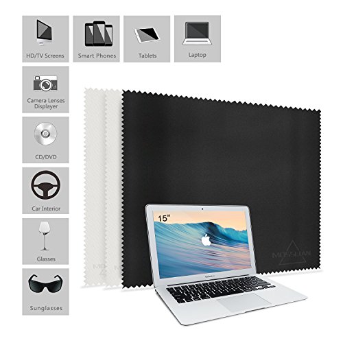 Brillenputztuch: MOSSLIAN Mikrofaser Reinigungstücher Ideal für die Reinigung von Gläsern, Brille, iPad, Tablets, Notebook, Touchscreen Display, Smartphone, Glas, LCD-Bildschirmen und anderen empfindlichen Oberflächen ( 1 Schwarz / 2 Grau) - 3