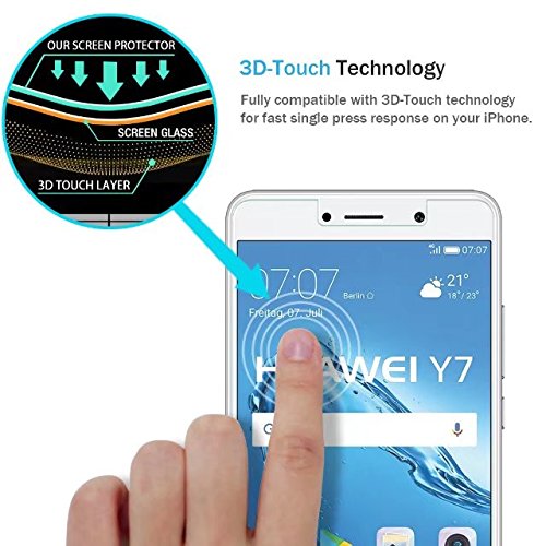 Huawei Y7    Huawei Y7 Prime Protector de Pantalla  LK  2 Pack  Vidrio Templado Screen Protector  Garant  a Vitalicia De Sustituci  n 
