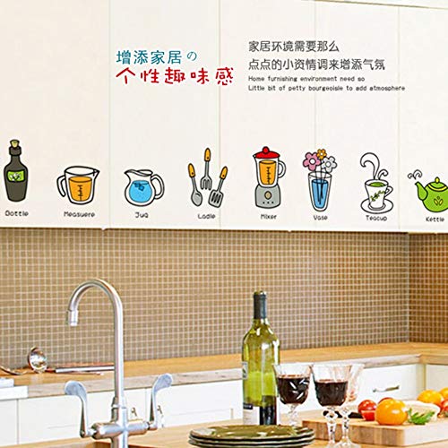Preisvergleich Produktbild FlyonSticker Wand Aufkleber PVC-Modernen, Kreativen Cartoon Küchengeräte Sticker Mit 2 Dekorativen Zimmer Junge Mädchen Kinder Zimmer Fernseher Sofa Hintergrund Wasserdicht Abnehmbare