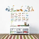 Decowall DW-1206P1308 Alphabet & Dschungeltiere Wandsticker Wandaufkleber Wandtattoo Kinderzimmer