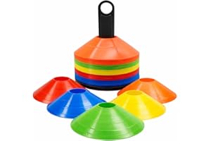 OUTDOORN 25 cônes de marquage colorés, Accessoires pour l'entraînement de Football et de Slalom - Accessoires d'entraînement en extérieur