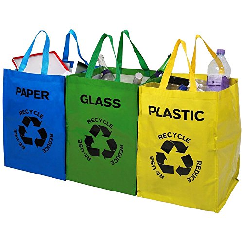 FiNeWaY SET OF 3 bolsas de reciclaje pl stico de colores papel de almacenamiento bolsa de basura FiNeWaY SET OF 3 bolsas de reciclaje pl stico de colores papel de almacenamiento bolsa de basura