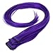 5 Pcs Colored Clip-on In Hair Extensions Straight Wigs Hairpieces 23.6 Inch Long - Blue Violet
