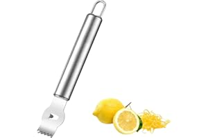 Heanvmyss Peladores de Limón,Rallador de Cocina,Rallador de Cítricos Manual,Rallador Piel,Limón Zester de Acero Inoxidable,Rallador de Queso para Lima,Fruta,Cócteles