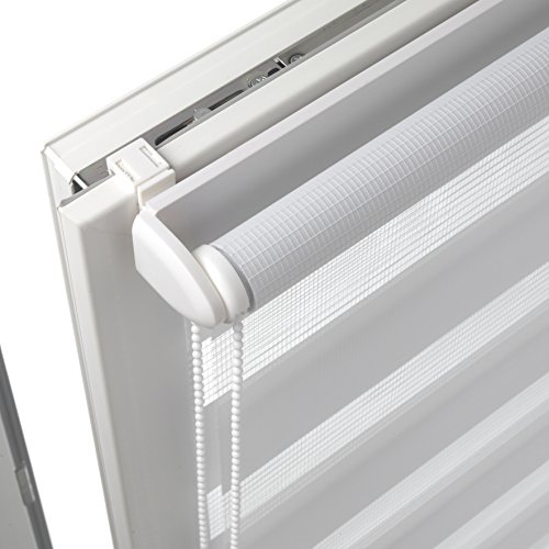 Deco Company 23-1005 Doppelrollo, Stoff, weiß, 150 x 70 x 6 cm - 2