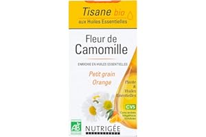 NUTRIGÉE NUTRIGÈE - Tisane Fleur De Camomille Bio - Soulage L’Agitation Nerveuse & Les Troubles Mineurs Du Sommeil - Concentrés Végétaux Solubles - Huile Essentielle De Petit Grain & D'Oranges - 20 Sachets