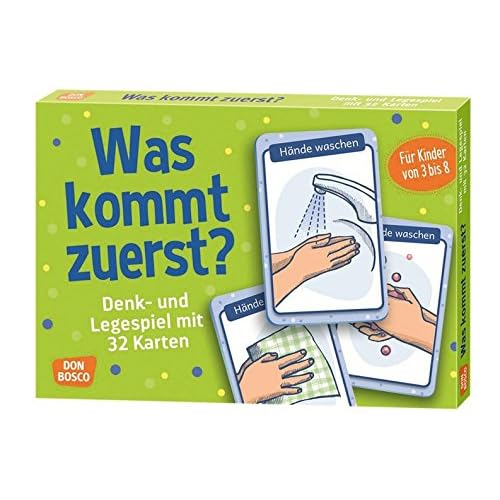 Was kommt zuerst?: Denk- und Legespiele mit 32 Karten für Kinder von 3 bis 8. (Denk- und Legespiele für Kinder)