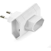 FAMATEL Triple Plug Adapter | 10A | 250V | 4mm Spigot | Ivory White