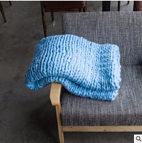 WKAIJCG Wool Yarn Knit Blanket Handmade Chunky Knitted Throw Blanket Thick Knit Wool Sofa Home Decor Warm Yoga Mat Rug Home Decor Gift Christmas Gift Khaki-100 * 120cm,F-120*150cm