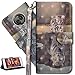 Produktbild HMTECH Moto G6 Plus Hülle Luxus 3D Süßes Cat Tiger Flip Standfunktion Karten Slot Magnetverschluß Brieftasche Taschen Schalen Handy Ledercase für Moto G6 Plus,Cat Tiger