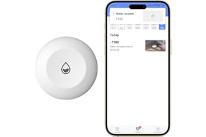 EZVIZ Water Leak Sensor, Requires Home Gateway, Wireless Mini Water Leak Detector, APP Instant Alerts, 1 Year Battery Life, IP67 Waterproof, Smart Home Alarm System, Work Cameras (T10C)