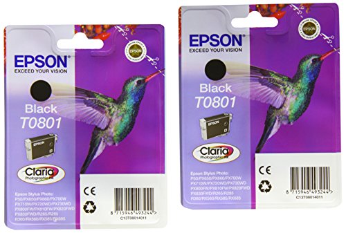 Epson T0801 x2 Original, Packung mit 2 Tintenpatrone schwarz