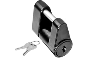 VOANZO Blocco Rimorchio Dia 1/4 Pollici Blocco Accoppiatore 3/4 Pollici Portata Blocco Gancio Rimorchio con Chiavi per Rimorchio RV Camion Accoppiatore Auto (Nero)