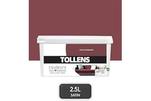 Tollens - Peinture Couleurs - Murs et Boiseries - Toutes pièces - Ultra résistante - Satin - Lie de Vin- 2,5L = 30m2