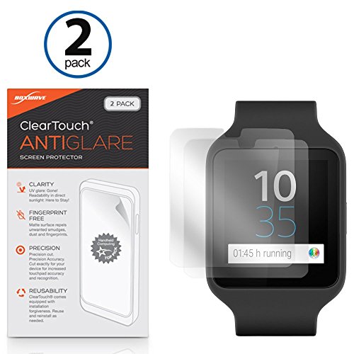 Sony Smartwatch 3 swr50 Displayschutzfolie, BoxWave® [ClearTouch AntiGlare (2er Pack)] Anti-Fingerprint Matt Folie Schutzfolie für Sony Smartwatch 3 swr50
