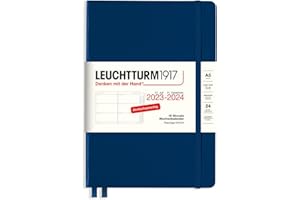 LEUCHTTURM1917 367597 kalendarz tygodniowy średni (A5) na rok 2024, 18 miesięcy, granatowy, niemiecki