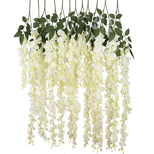 12 Pcs Artificial Wisteria Silk Flower 110cm Home Decor Wisteria