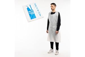 Areso – Delantales Desechables Para Adulto 100 Unidades, Impermeable de Color Blanco, Reciclable, Uso en Cocina, Pintura o Laboratorio