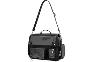 Lpitoy Kawaii Ita-väska genomskinliga crossbodyväskor med anime-märke visningsfönster japansk söt messengerväska Y2k axelväska för kvinnor