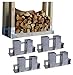 4x Holzstapelhilfe Feuerverzinkt Stapelhilfe Holzstapelhalter Brennholz Kaminholz Gestell Holz