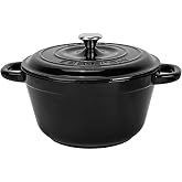 Lava D&ouml;k&uuml;m Yuvarlak Tencere D&ouml;k&uuml;m Demir Kapak New Heritage Serisi &Ccedil;ap(&Oslash;)24cm. Siyah