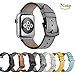 Produktbild Chok Idea Leder Strap für Apple Watch Armband 38mm 40mm,Echtleder iwatch Strap Ersatz Armband mit Secure Metal Schnalle für Apple Watch Series 4 Series 3 2/1 Nike+,Sport Edition,Elegant Gray