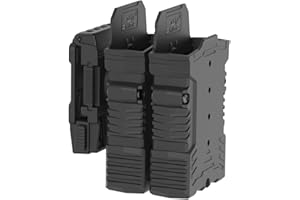 ‎OMITAC 360 Grad verstellbare Drehung, Doppel-AR15-Magazintasche, 5,56 mm Magazinhalter für M16/M4, Doppel-Magazintasche, Dual-Stack-Magazin-Holster für Gürtel, 3,8 cm bis 5,1 cm Außenbund, Gürteltrage