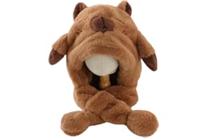YSKERRIGTOY Cappello con Orecchie Mobili, Peluche Cappello Animale 2 in 1 Cappellino con Sciarpa Cappellos con Orecchie Che Si Muovono Divertenti Cappelli In Peluche Cappellos Cosplay per Feste Natale