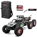 Produktbild Virhuck V02 RC Auto mit 3000mAh Batterien, Ferngesteuertes Auto 1:12 Scale 6WD Racing Truck Geländewagen 2,4GHz Radio Control Geländewagen Fernbedienung Racing Rennauto Auto Spielzeug Fahrzeug, 80-100M Fernabstand, 40-50km/h, mit Rucksack und Reparaturwerkzeuge, High Speed Monster Truck RC Buggy