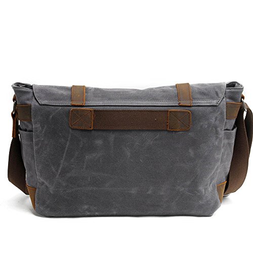 Neuleben Vintage Wasserdicht Kameratasche Aktentasche herausnehmbar Kamerafach Canvas Leder Umh  ngetasche Fototasche f  r DSLR Objektiv Laptopfach Up