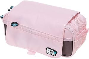 GRAFOPLAS Grafoplás | Estuche Escolar Tres Compartimentos con Solapa | Rosa Claro | Bits&Bobs | Colores Soft | 23x10x10cm | Incluye Horario y Zona Identificación | Perfecto para Organizar tu Material Escolar