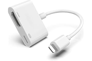 HUAZHUN Lightning to HDMI Adapter for iPhone to TV, Apple MFi Certified 1080P HD Digital Video & Audio Sync Screen TV Cable HDMI Connector to HDTV/Monitor/Projector Compatible with iPhone/iPad,Plug & Play