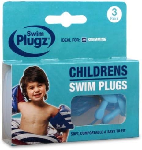 Hush Plugz3 Pairs Of Childs Silicone Swimming Push In Ear Plugs & Safety Cord - Comes With TCH Anti-Bacterial Pen!