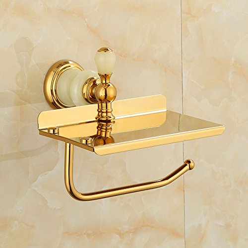 Preisvergleich Produktbild Im europäischen Stil geschnitzt Jade Kupfer Papierhandtuchhalter Badezimmer Hardware Anhänger Handy-Speicher Toilettenpapier Papierhalter kann gelocht Werden, extravagant Jaspis