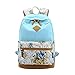 Produktbild iTECHOR Fashion Mädchen Schulrucksack Damen Canvas Rucksack Teenager Baumwollstoff Schultasche Outdoor Freizeit Daypacks