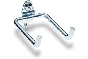 DuraHook Double Bar Pegboard Hooks Alloy Steel Silver Tone Pack of 10
