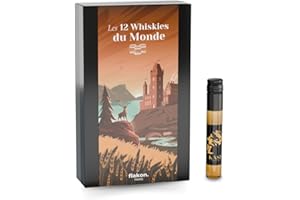 Flakon. Coffret 12 Whiskies du Monde | Explorez le monde du whisky avec cette sélection d'exception | Une expérience guidée unique pour les amateurs de Whisky | Livraison OFFERTE