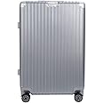 Line Design Trunk Hard Type Luggage - Silver
