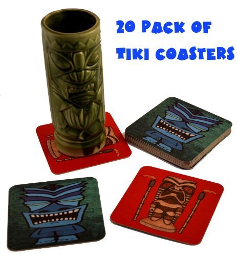 20 Tiki Bar Hawaiian Drink Cocktail Coasters