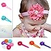 atdoshop 6 Pieces Babys Girls Headband Head Wear Crystal Lotus Flower Hairband