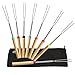 Produktbild Jeebel Camp Marshmallow BBQ Bräter Sticks mit Holz Griff Teleskop ausziehbar drehbar Smores Spieße & Hot Dog Gabel 81,3 cm für Outdoor Lagerfeuer, Terrasse Fire Pit, Set von 8