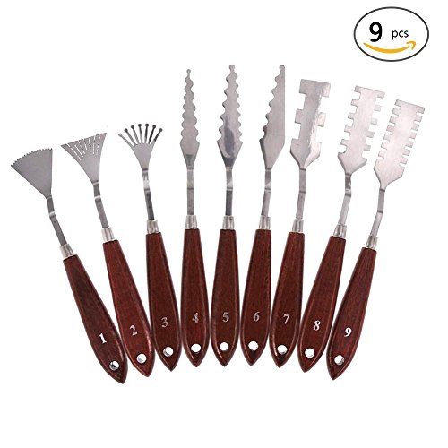 jincome Cuchillo de paleta, espátulas de acero inoxidable Set Cuchillos de paleta de pintura Herramientas de arte para efectos especiales FX en pintura al óleo o pinturas de mezcla de acrílico
