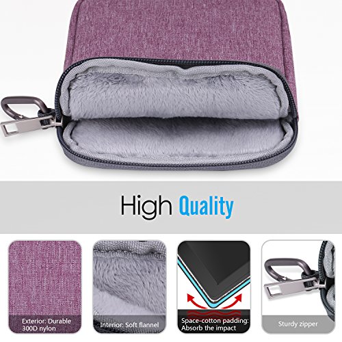 MoKo Universal 6 Zoll Sleeve Hülle – Tragbare Nylon Schutzhülle Tasche für Tablets, Kobo Touch 2.0, Kobo Glo HD, Tolino Shine 2HD, Tolino Vision 3HD E-Book E-Reader, Violett - 2