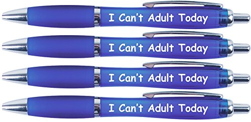 printedproducts I Can't Adult today x 4. Funny Pens, Joke Pens