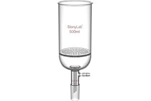stonylab Glas Buchner Filtriertrichter, Borosilikatglas Filtertrichter mit 9 mm Schlauchanschluss und 24/40 Standard-Gelenk für Filtertests, 500 ml