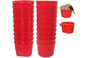 NISHZHU 20Pcs Plastic Birds Feeders Seed Bowl for Cage,Hanging Chicken Water Feeder Cup