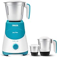 Inalsa Mixer Grinder 750W- Jazz Plus with 3 Stainless Steel Jars|2 years Warranty (White/Green)